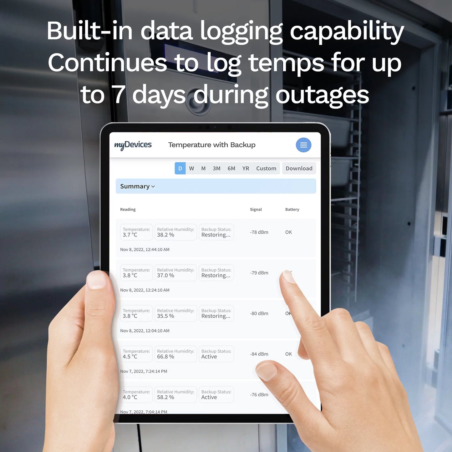 Temperature and Humidity Monitoring for Commercial Refrigerators and Freezers